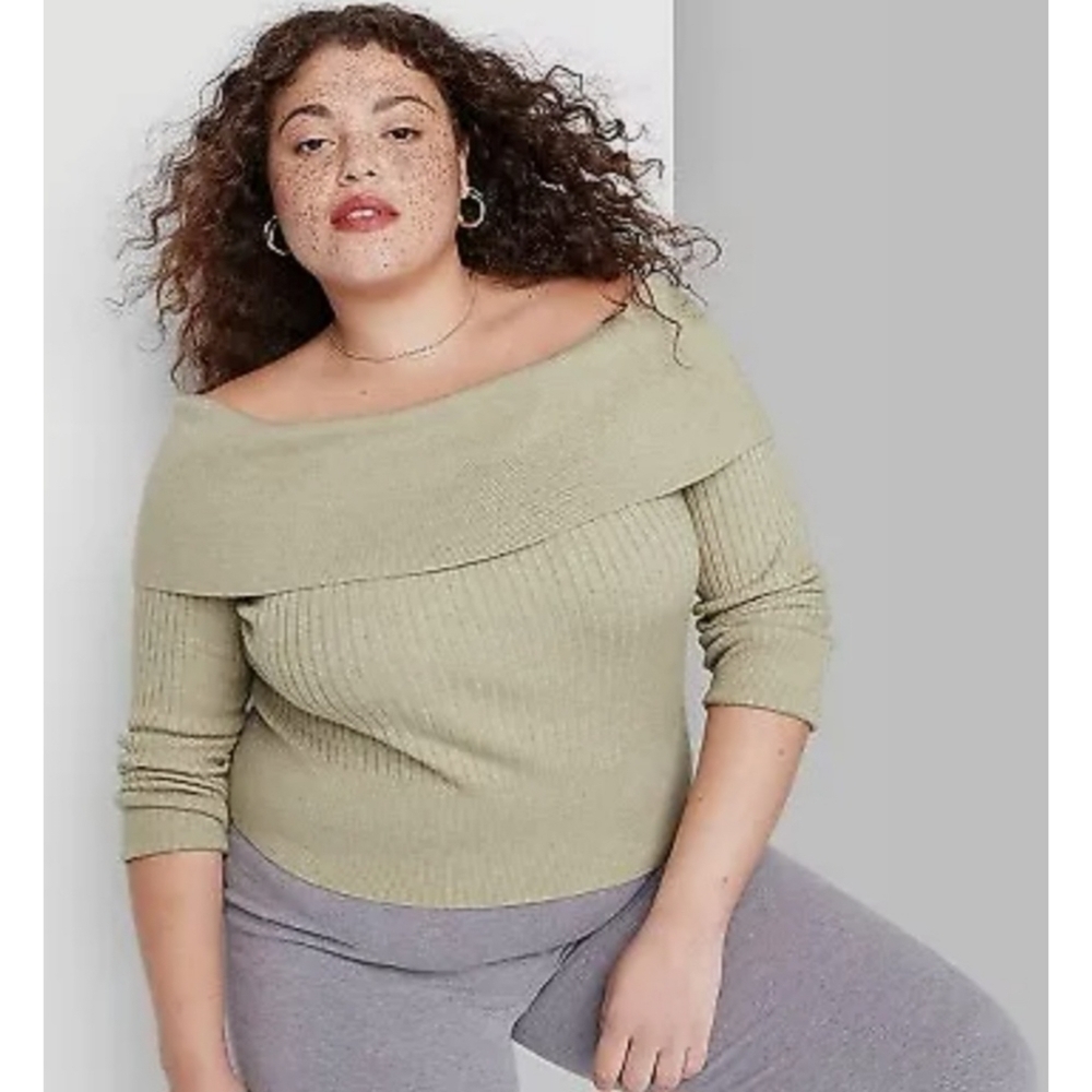 Wild Fable Off the Shoulder Cropped Sweater